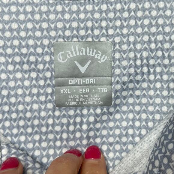Callaway Gray Golf Polo Shirt Size XXL Opti Dri Performance Golf Ball Print - Picture 4 of 10